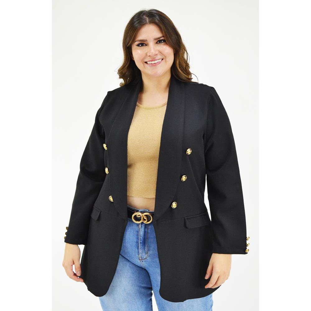 Foto 2 pulgar | Blazer Largo Roman Fashion Negro para Mujer
