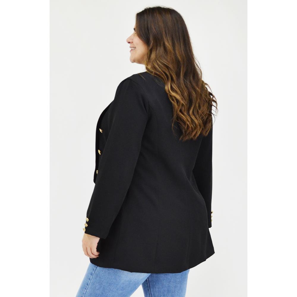Foto 4 pulgar | Blazer Largo Roman Fashion Negro para Mujer