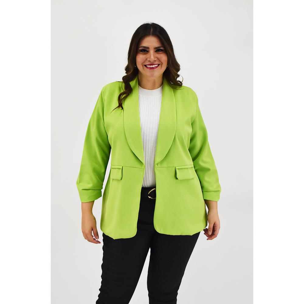 Foto 1 | Blazer Manga 3/4 Roman Fashion /tallas Extras, 12255 (verde Limón) Verde Lima