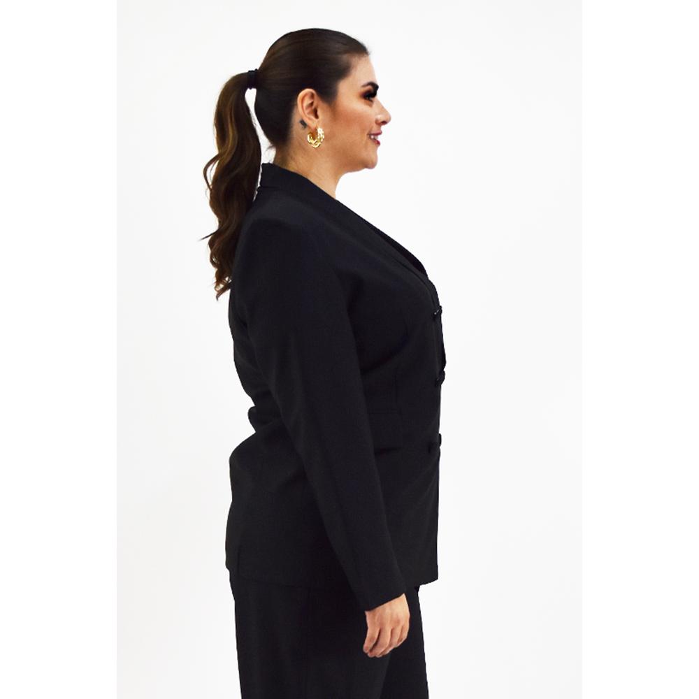 Foto 3 pulgar | Blazer Doble Botonadura Roman Fashion Negro Tallas Extras para Mujer