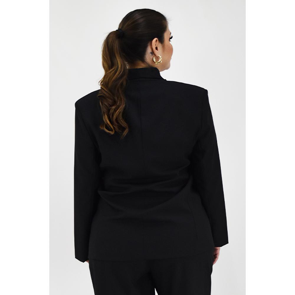 Foto 4 pulgar | Blazer Doble Botonadura Roman Fashion Negro Tallas Extras para Mujer