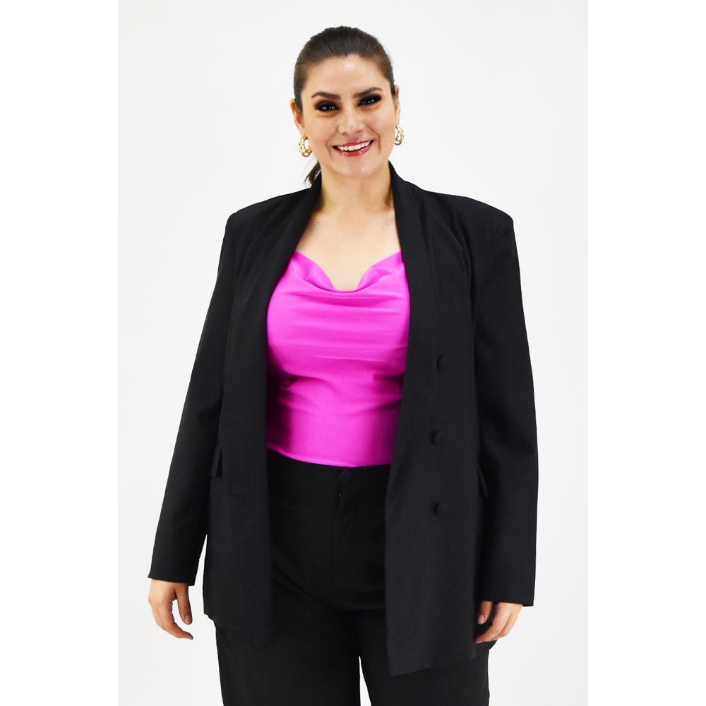 Foto 6 pulgar | Blazer Doble Botonadura Roman Fashion Negro Tallas Extras para Mujer