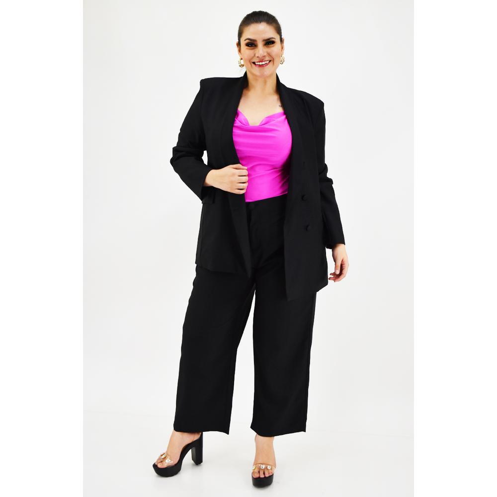 Foto 8 pulgar | Blazer Doble Botonadura Roman Fashion Negro Tallas Extras para Mujer