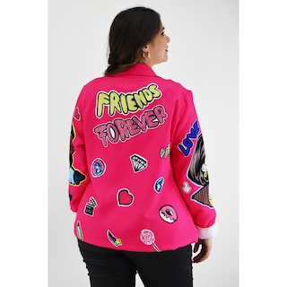 Foto 3 | Blazer para Mujer Roman Fashion Tallas Extras Friends Fucsia