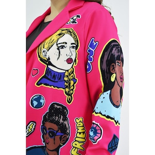 Foto 5 | Blazer para Mujer Roman Fashion Tallas Extras Friends Fucsia
