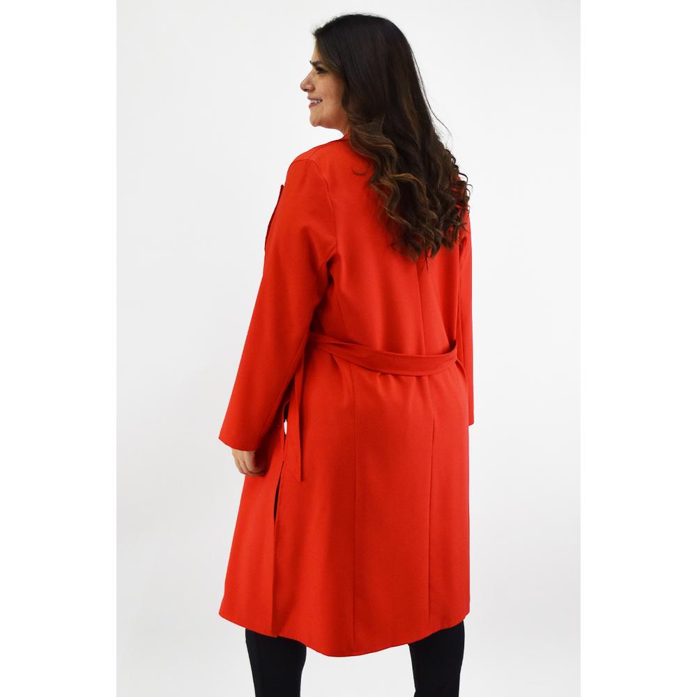 Foto 4 pulgar | Gabardina con Cinto Roman Fashion Anaranjada