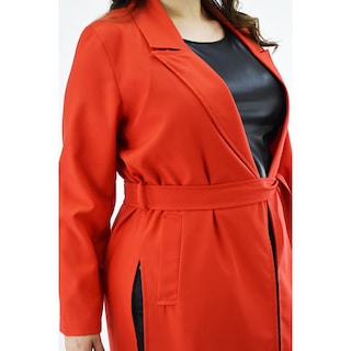 Foto 4 | Gabardina con Cinto Roman Fashion Anaranjada