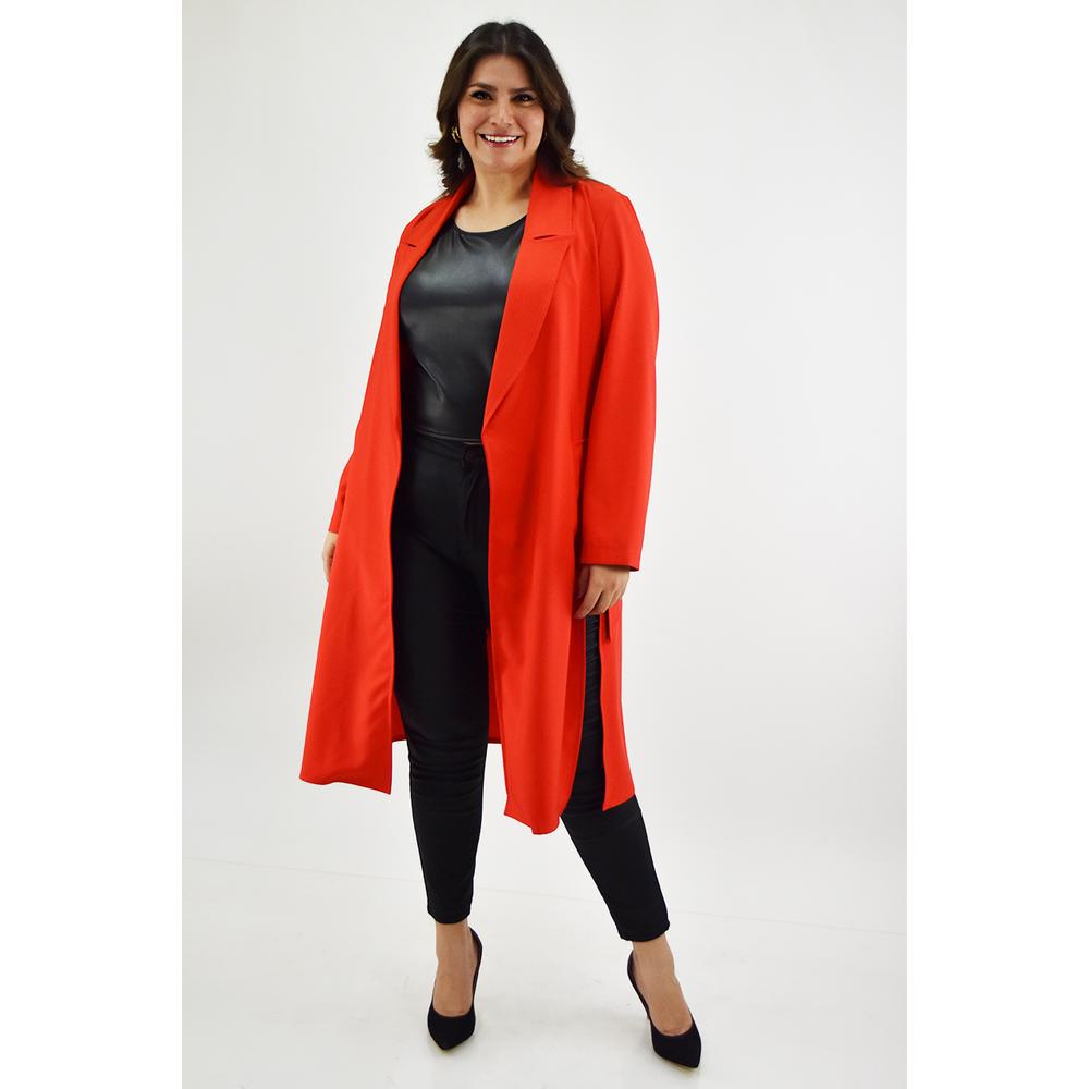 Foto 5 | Gabardina con Cinto Roman Fashion Anaranjada