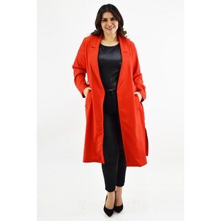Foto 6 | Gabardina con Cinto Roman Fashion Anaranjada