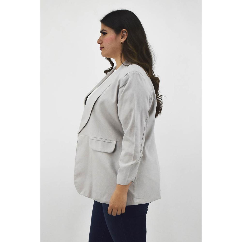 Foto 3 pulgar | Blazer De Lino Roman Fashion Tallas Extras 2329 Gris