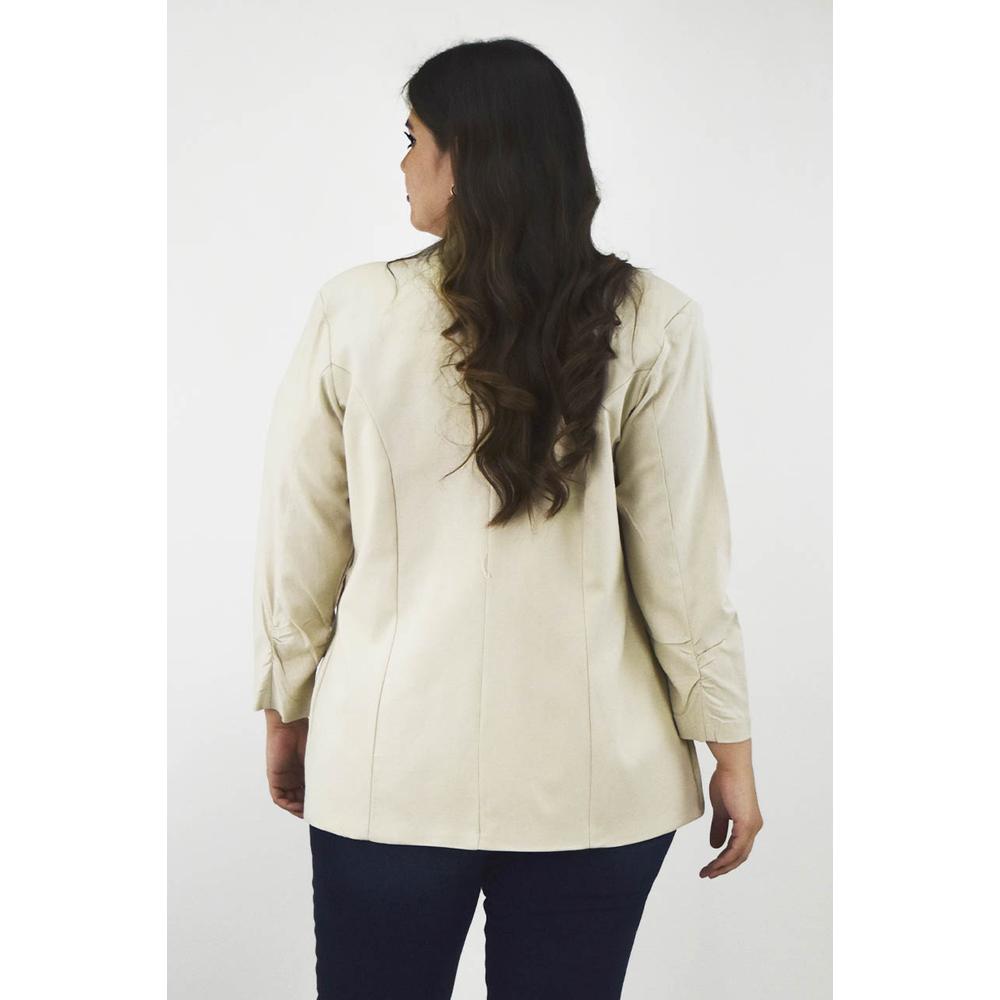 Foto 3 | Blazer de Lino Roman FashionTallas Extras 2329 Beige