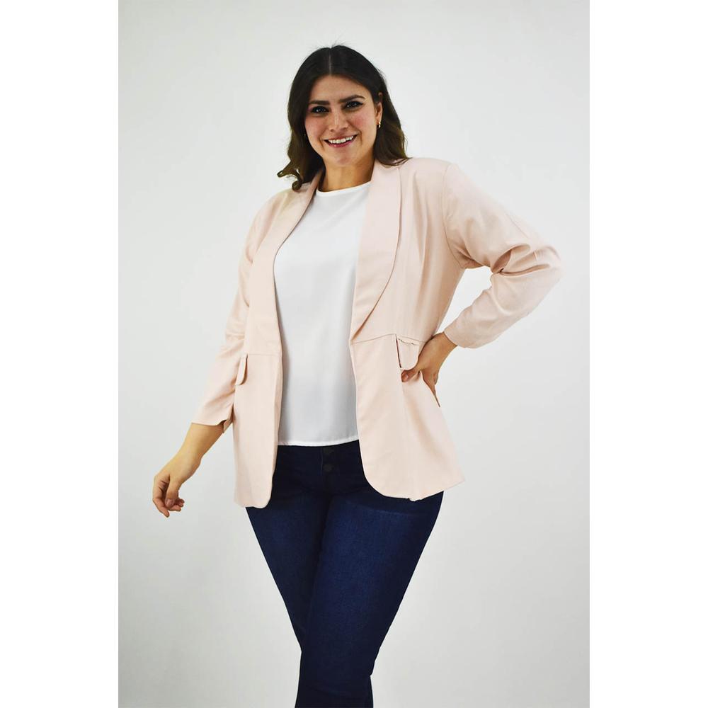 Foto 2 pulgar | Blazer de Lino Roman Fashion Tallas Extras 2329 Rosa