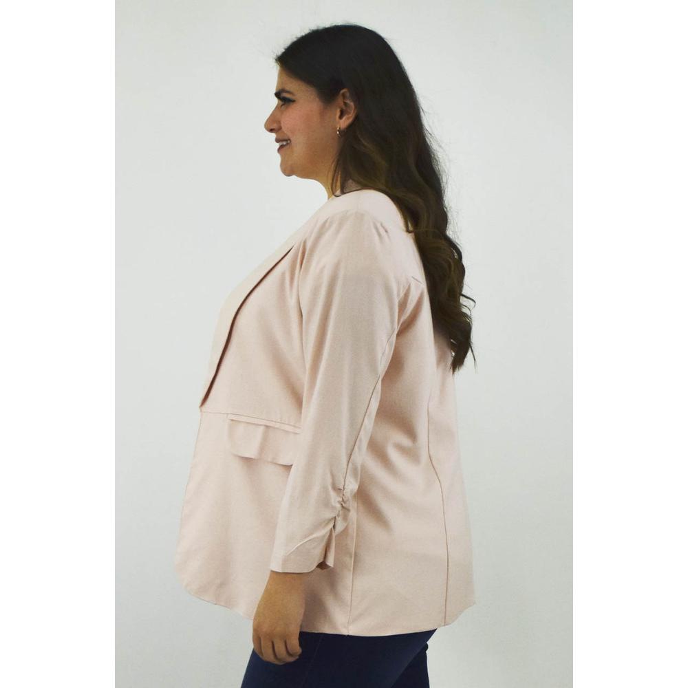 Foto 3 pulgar | Blazer de Lino Roman Fashion Tallas Extras 2329 Rosa