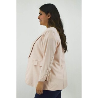 Foto 2 | Blazer de Lino Roman Fashion Tallas Extras 2329 Rosa