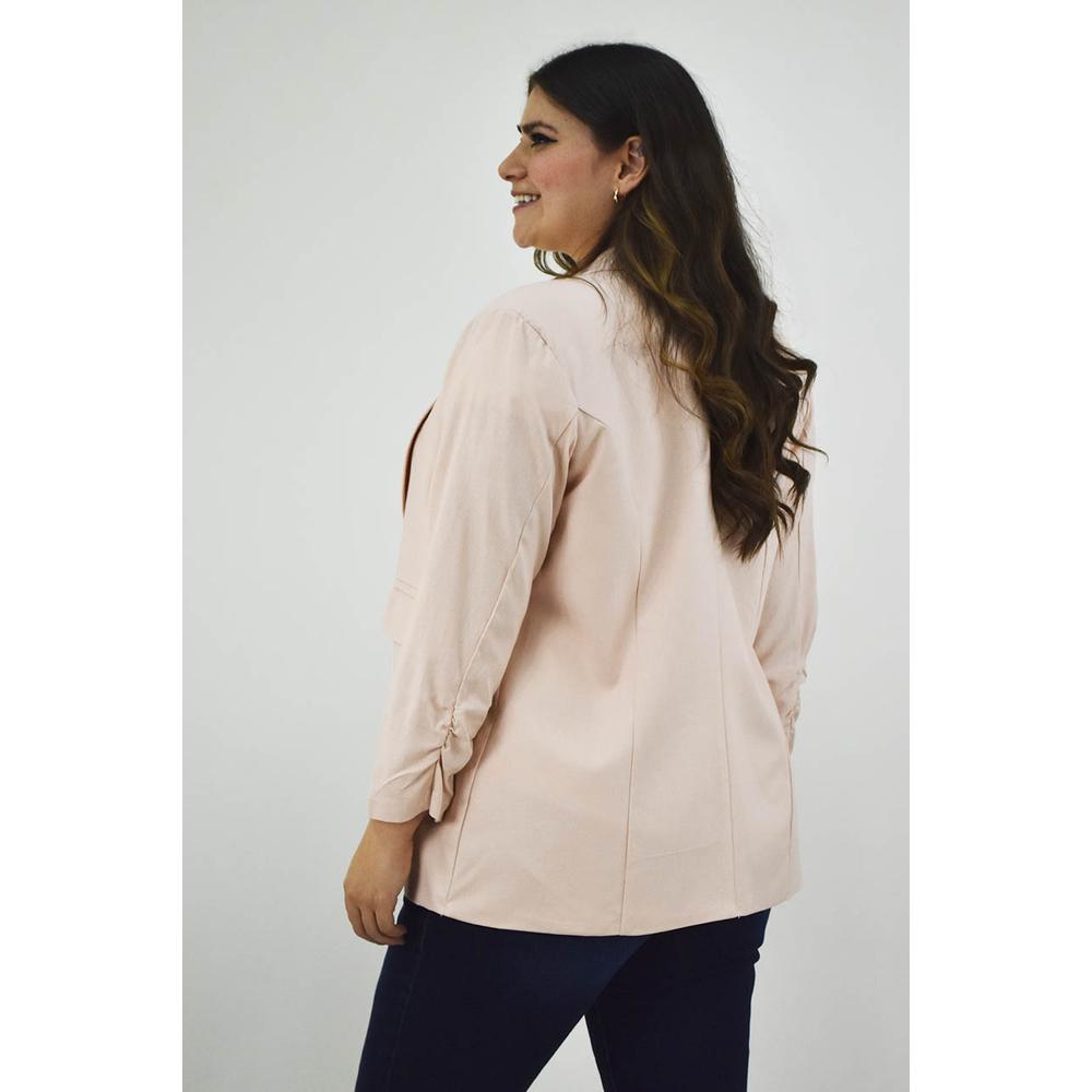 Foto 4 pulgar | Blazer de Lino Roman Fashion Tallas Extras 2329 Rosa