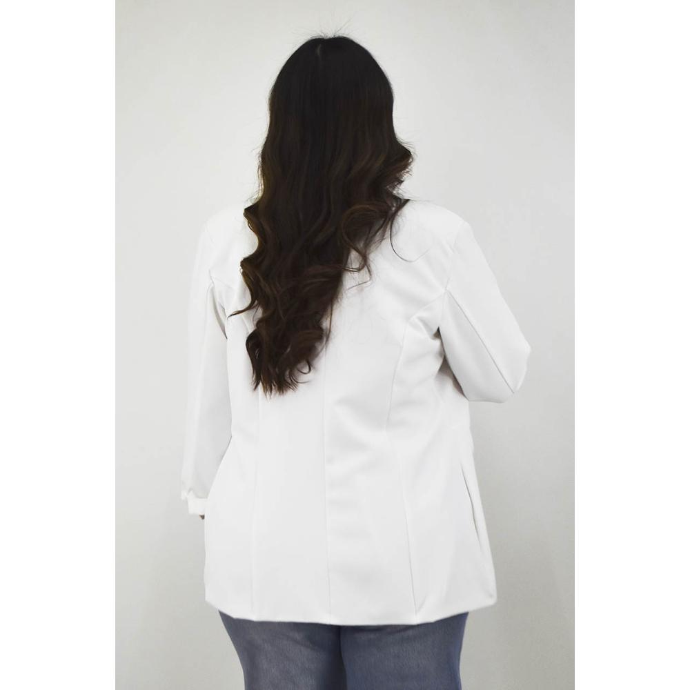 Foto 4 pulgar | Blazer Manga 3/4 Roman Fashion Tallas Extras 12255 Blanco