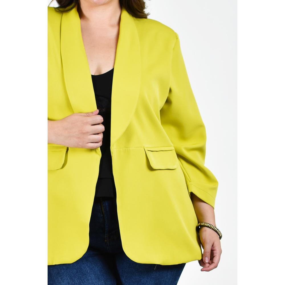 Foto 5 pulgar | Blazer Manga 3/4 Roman Fashion /tallas Extras 12255 Verde Lima