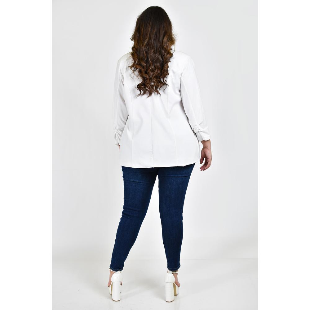Foto 4 pulgar | Blazer De Lino Roman Fashion /tallas Extras 2329 Blanco
