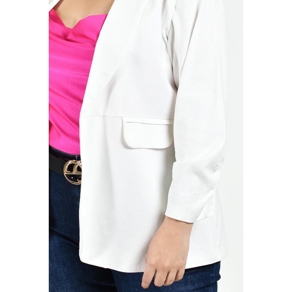 Foto 5 pulgar | Blazer De Lino Roman Fashion /tallas Extras 2329 Blanco