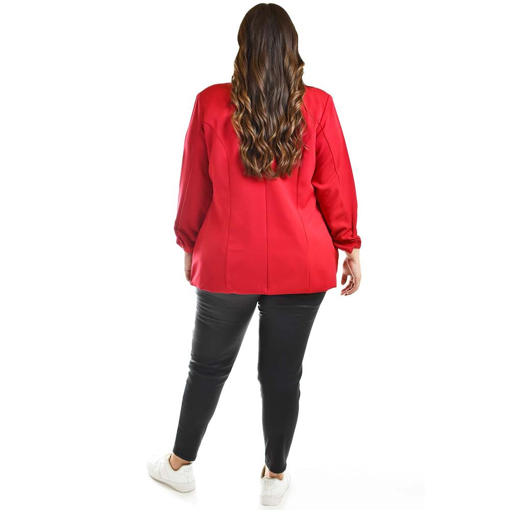 Foto 3 pulgar | Blazer Manga 3/4 Roman Fashion /tallas Extras, 12255 (rojo) Rojo