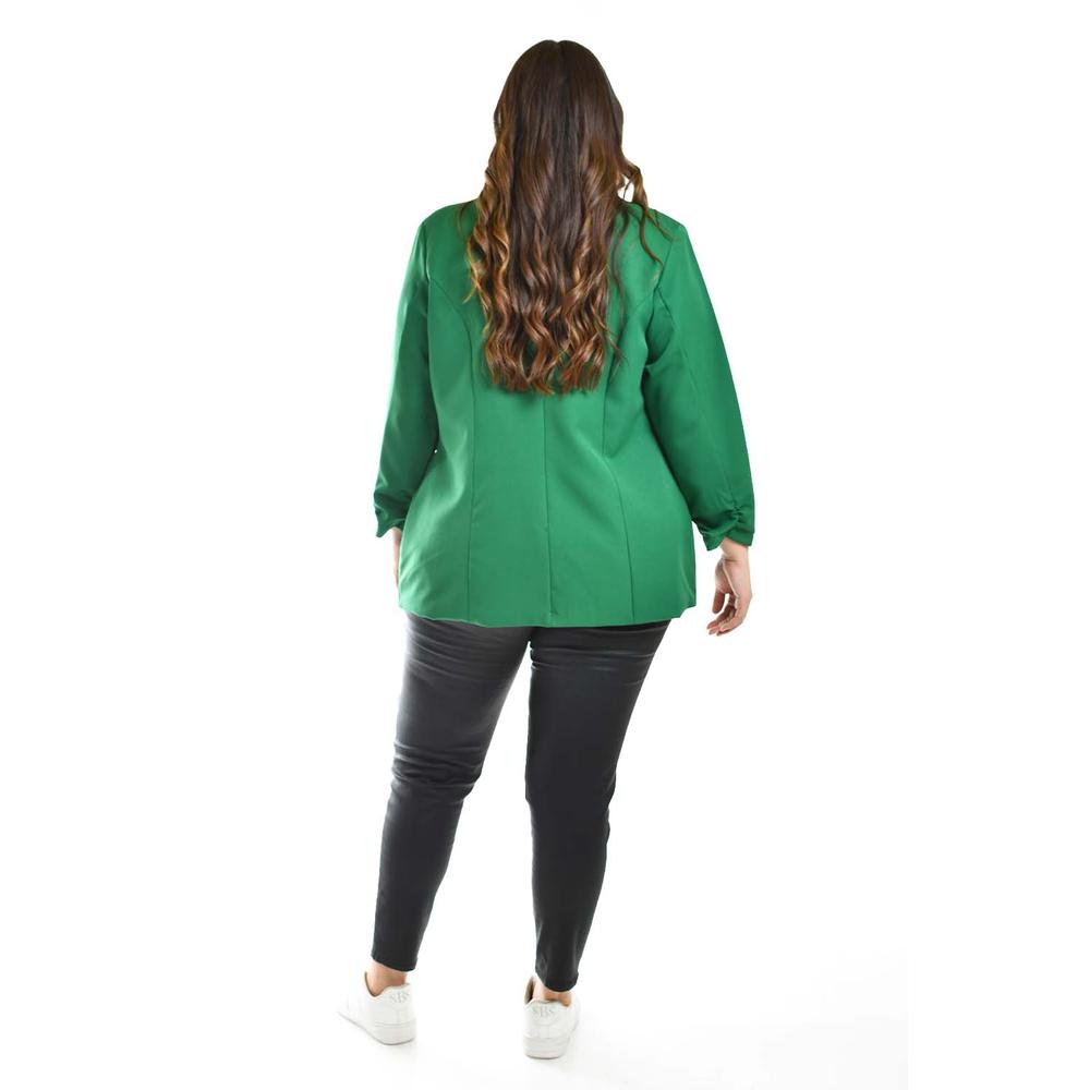 Foto 4 pulgar | Blazer Manga 3/4 Roman Fashion /tallas Extras, 12255 (verde Kelly) Verde