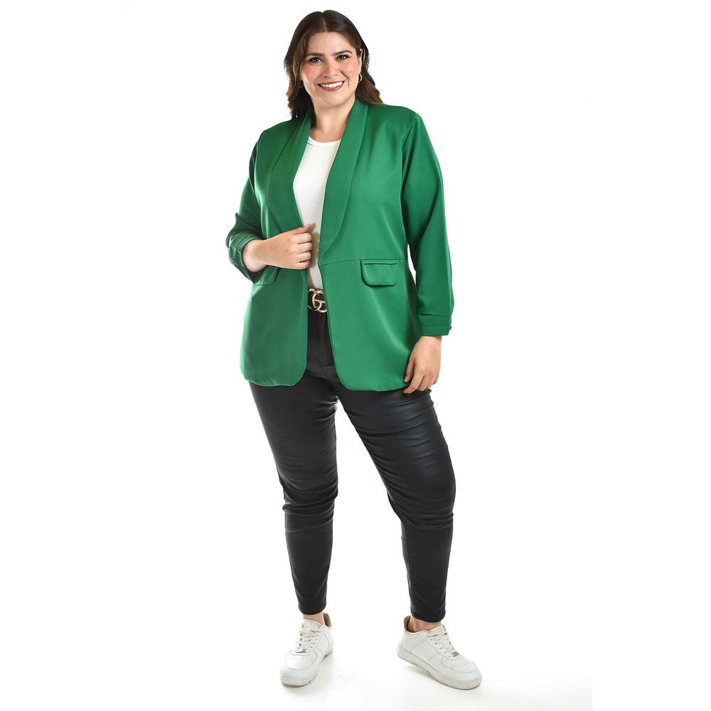 Foto 4 | Blazer Manga 3/4 Roman Fashion /tallas Extras, 12255 (verde Kelly) Verde