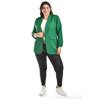 Foto 4 | Blazer Manga 3/4 Roman Fashion /tallas Extras, 12255 (verde Kelly) Verde