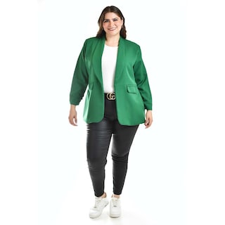 Foto 5 | Blazer Manga 3/4 Roman Fashion /tallas Extras, 12255 (verde Kelly) Verde