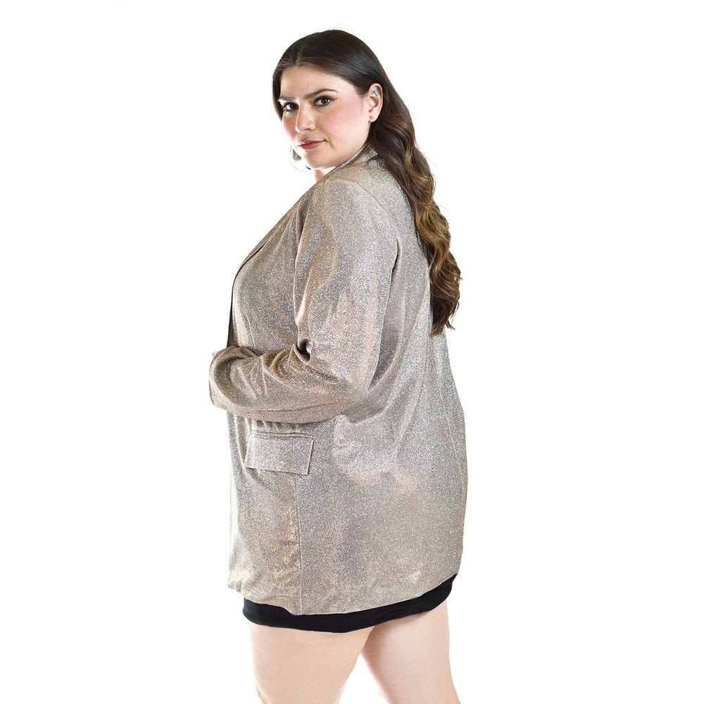Foto 4 pulgar | Blazer Roman Fashion Tallas Extras Dorado
