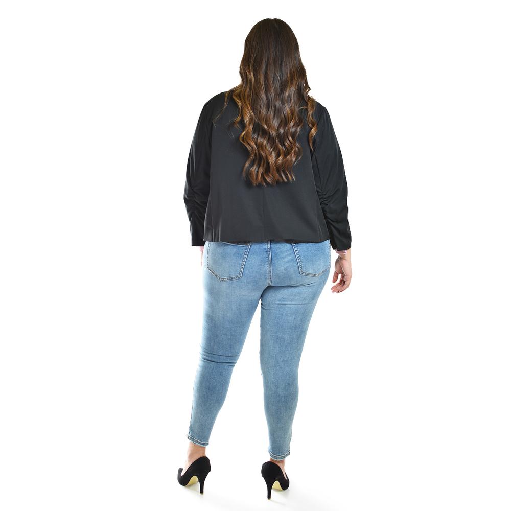 Foto 4 pulgar | Blazer Corto Manga 3/4 Roman Fashion Tallas Extras 5789 Negro