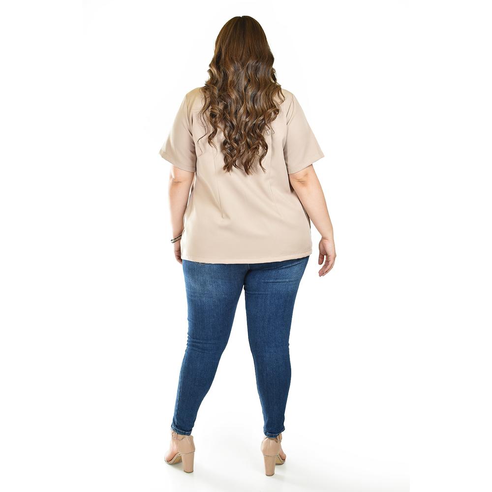 Foto 4 pulgar | Blazer De Manga Corta Roman Fashion /tallas Extras, 2561 (beige) Beige