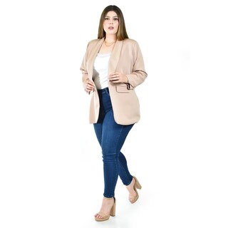 Foto 2 | Blazer Manga 3/4 Roman Fashion /tallas Extras, 12255 (beige) Beige