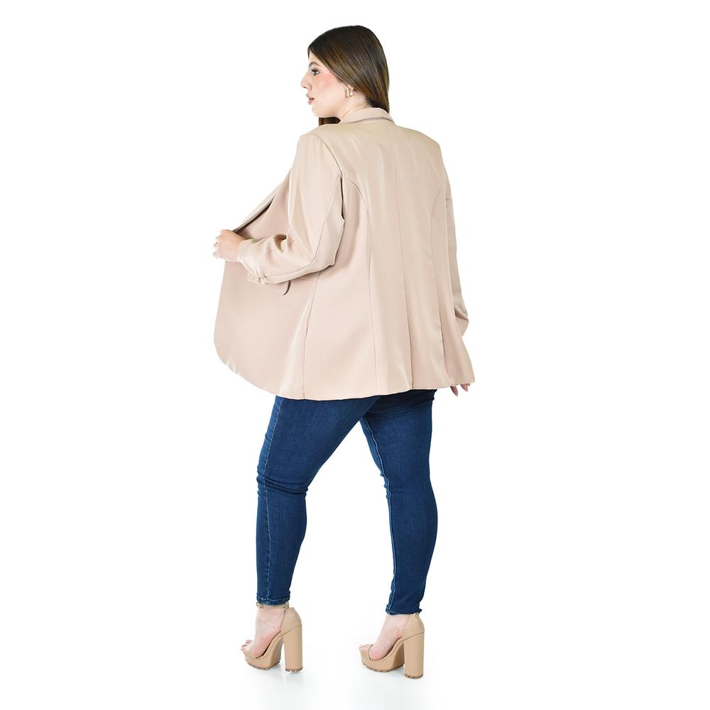 Foto 4 pulgar | Blazer Manga 3/4 Roman Fashion /tallas Extras, 12255 (beige) Beige