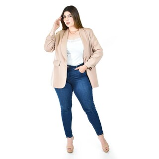 Foto 4 | Blazer Manga 3/4 Roman Fashion /tallas Extras, 12255 (beige) Beige