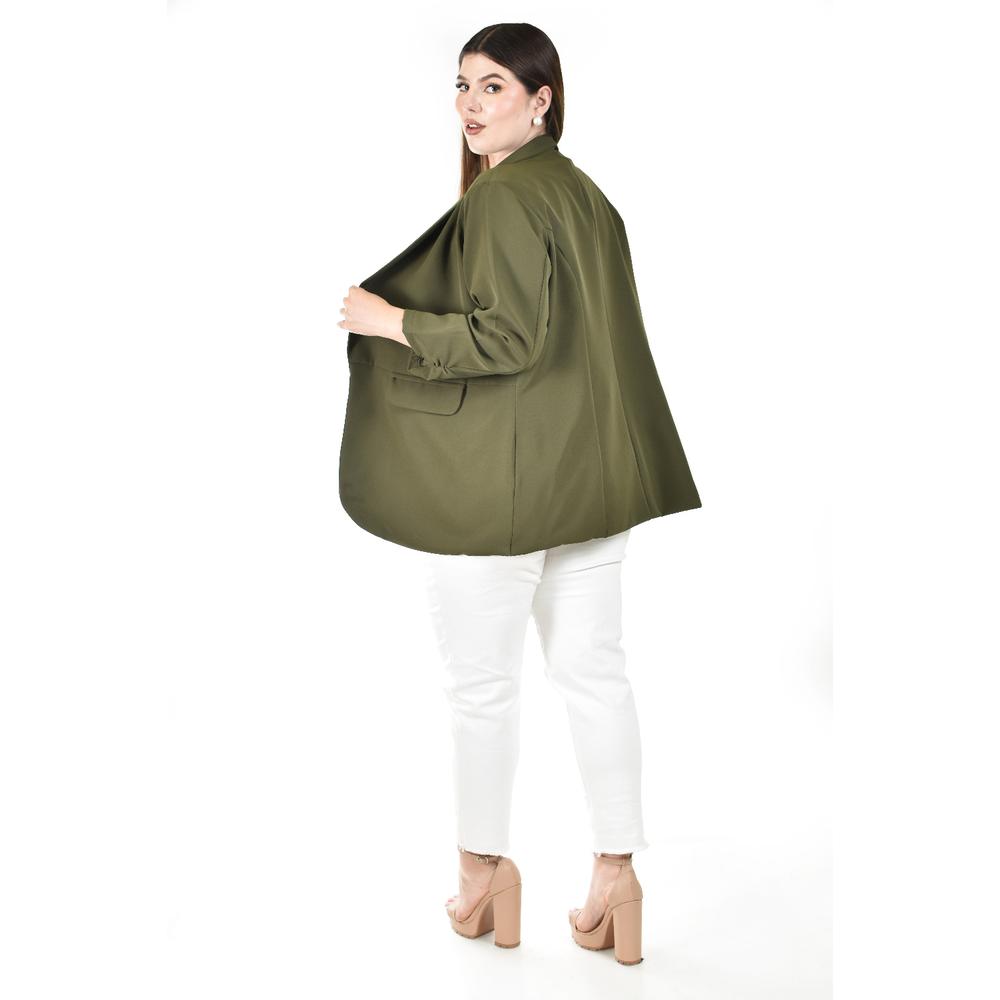 Foto 4 pulgar | Blazer Verde Roman Fashion para Mujer