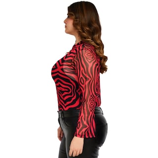Foto 2 | Blusa Estampada de Mesh Roman Fashion BL-GR-1791-CEREZA color Rojo