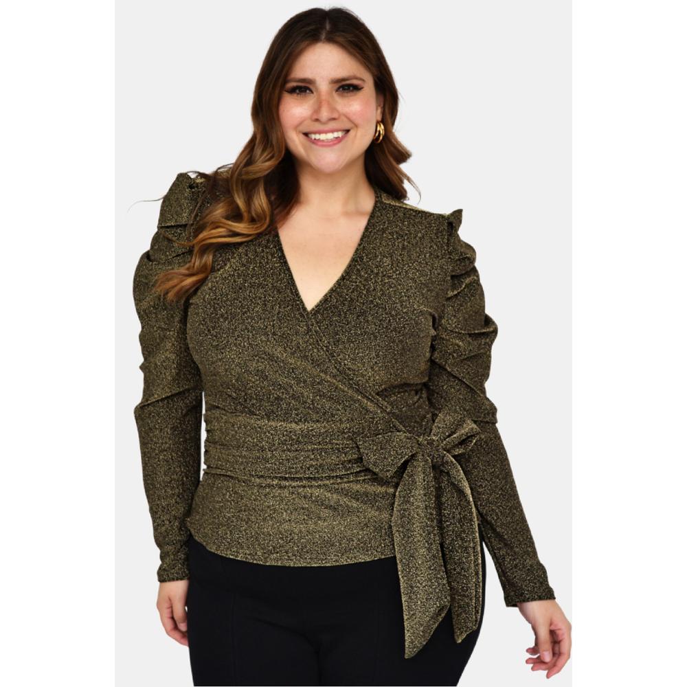 Foto 2 pulgar | Blusa Roman Fashion BL-GR.1764 Dorado Tallas Extras