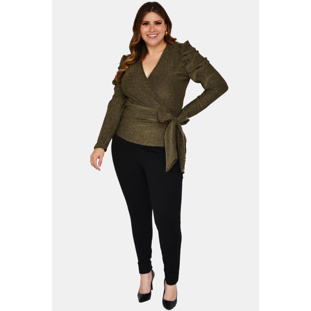 Foto 7 pulgar | Blusa Roman Fashion BL-GR.1764 Dorado Tallas Extras