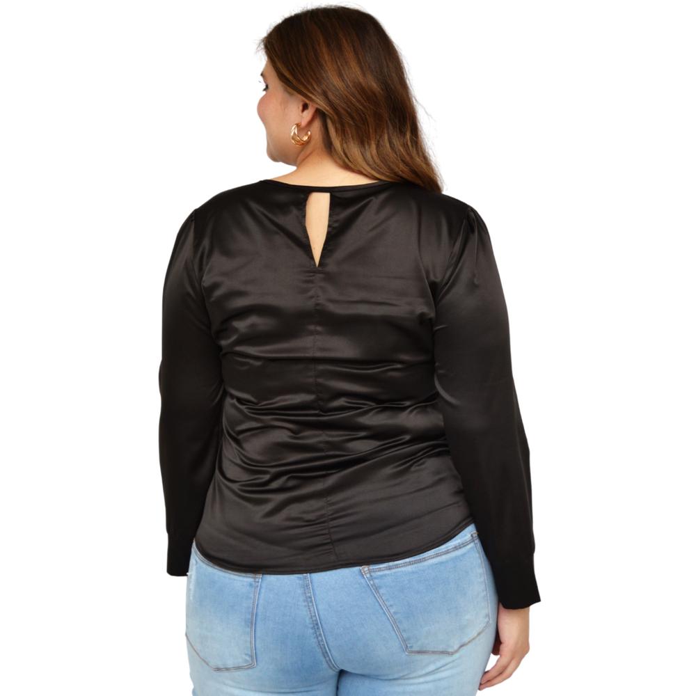 Foto 4 pulgar | Blusa de Satín Roman Fashion 2130 color Negro