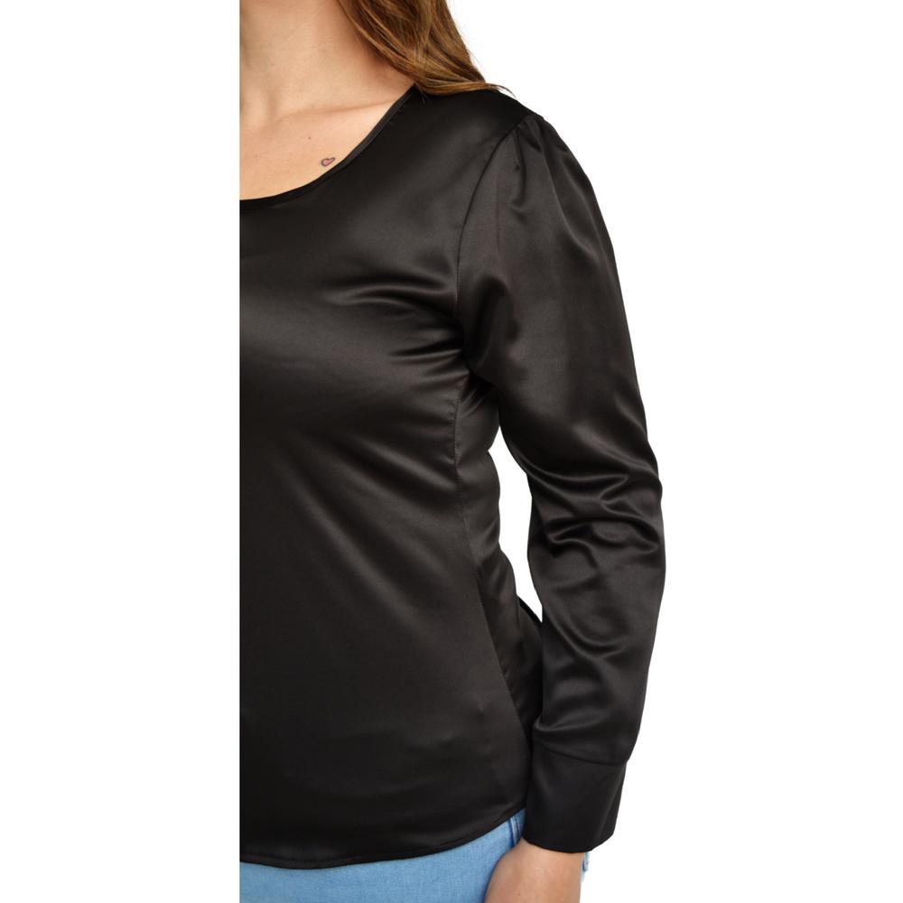 Foto 6 pulgar | Blusa de Satín Roman Fashion 2130 color Negro