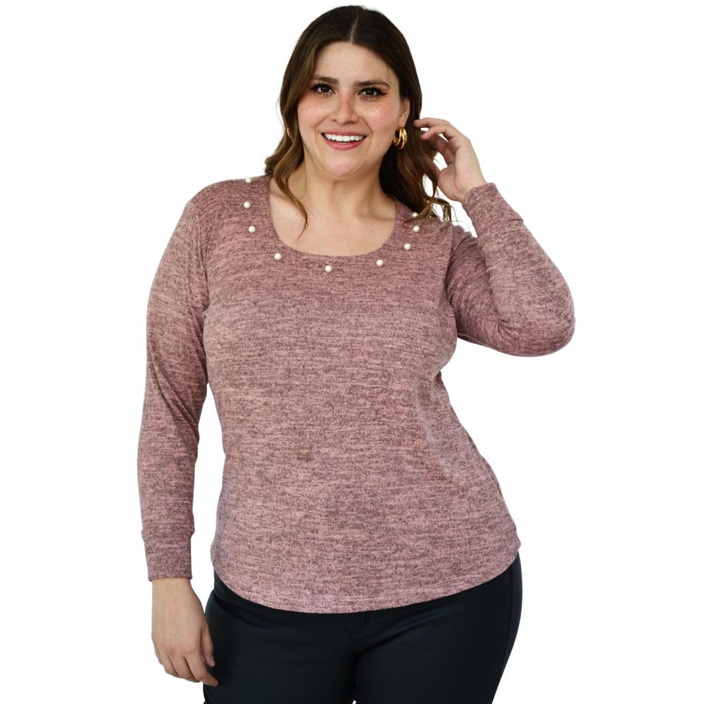 Foto 1 | Blusa Tejida con Perlas Roman Fashion 1138 color Rosa