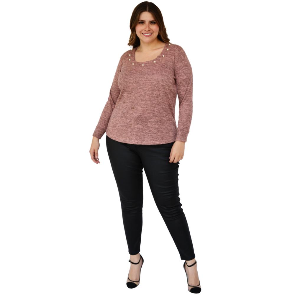 Foto 5 | Blusa Tejida con Perlas Roman Fashion 1138 color Rosa