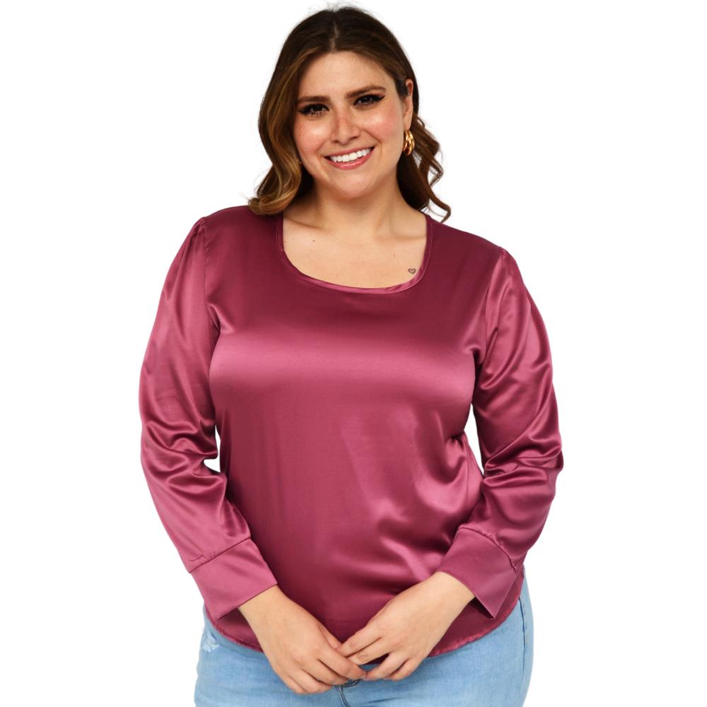 Foto 1 | Blusa de Satín Roman Fashion 2130 color Púrpura