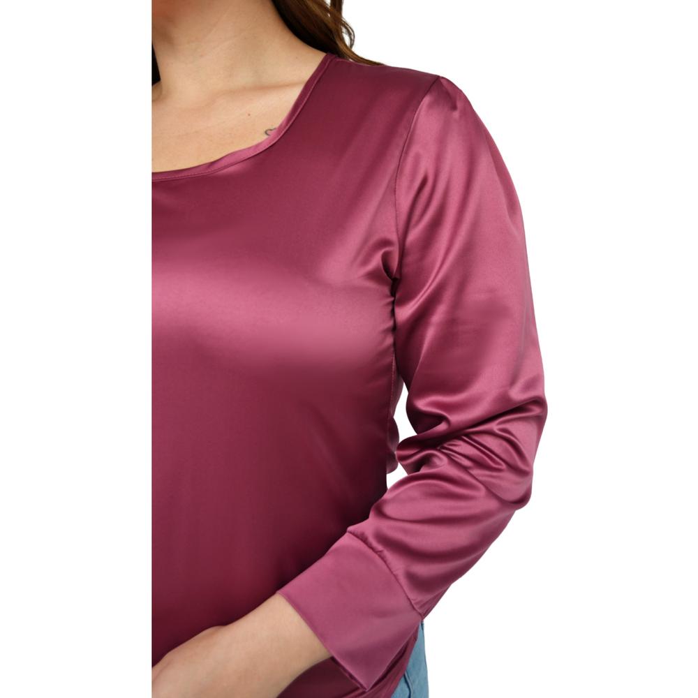 Foto 6 pulgar | Blusa de Satín Roman Fashion 2130 color Púrpura