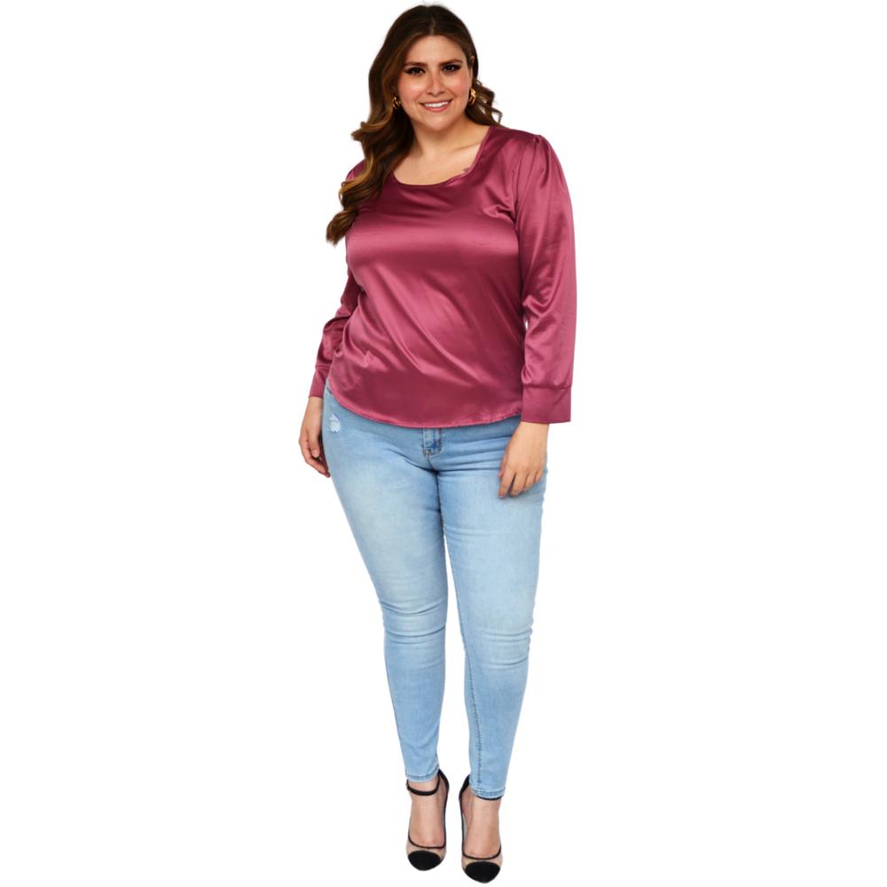 Foto 6 | Blusa de Satín Roman Fashion 2130 color Púrpura