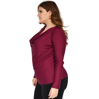 Foto 2 | Blusa de Satín Roman Fashion 1787 color Vino
