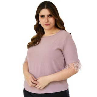 Foto 1 | Blusa con Plumas Roman Fashion 3870 color Rosa
