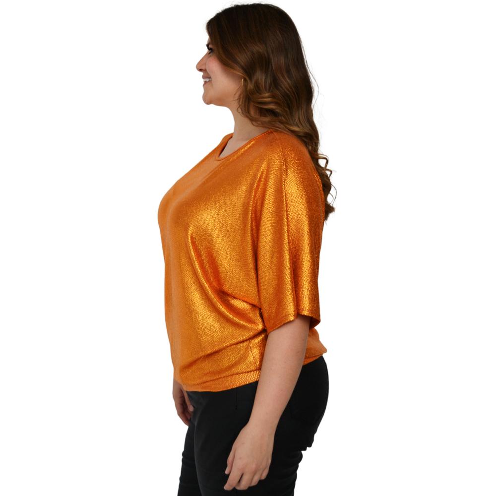 Foto 3 pulgar | Blusa Oversize Roman Fashion BL-GR-1805-DORADO color Naranja Tallas Extras
