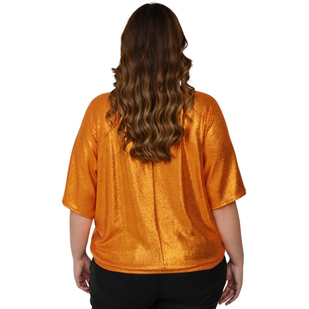 Foto 4 pulgar | Blusa Oversize Roman Fashion BL-GR-1805-DORADO color Naranja Tallas Extras