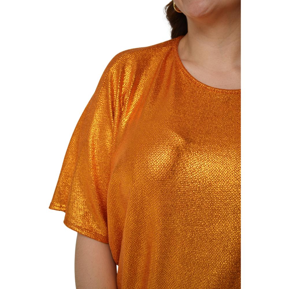 Foto 6 pulgar | Blusa Oversize Roman Fashion BL-GR-1805-DORADO color Naranja Tallas Extras